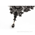 Pearl Black Lace Necklace Gothic Bridal Necklace